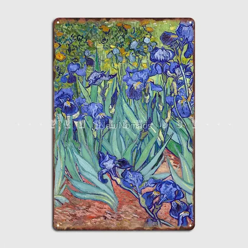 Van Gogh Irises Metal Sign Cinema Garage Home Printing Poster Tin Sign Poster