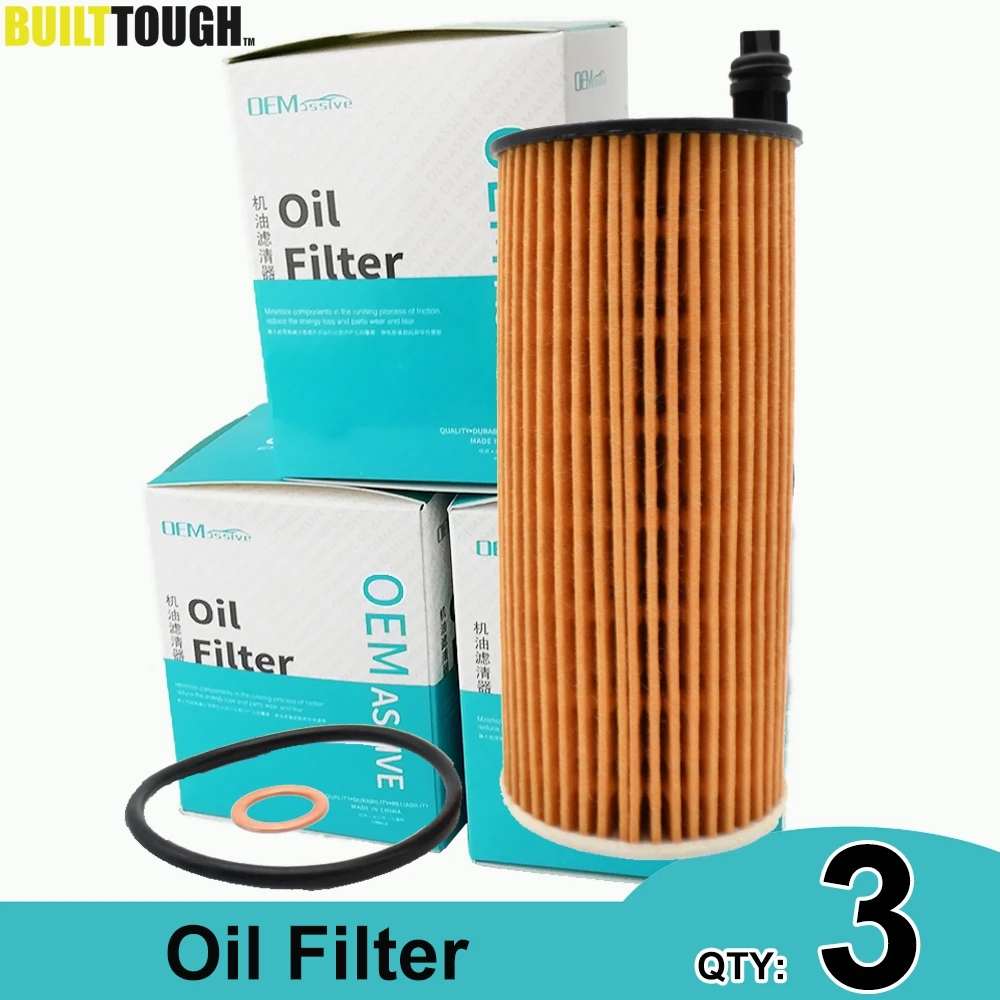 QTY 3, Oil Filters 11428507683 For BMW ALPINA D3 740d 114d 116d 125d 325d 330d 335d 525d 530d 535d 640d 730d xDrive MINI R56