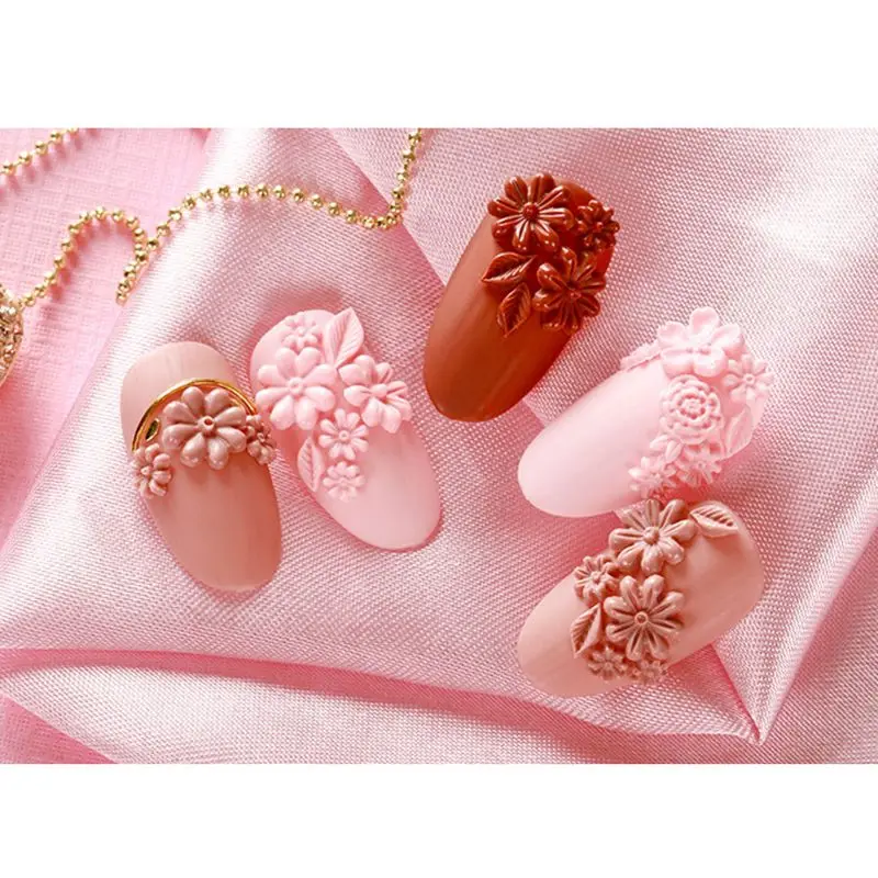 3pcs Art Silicone Mold Leaves Flower DIY Craft Jewelry Decoration Tools Manicure Salon Templates Accessories