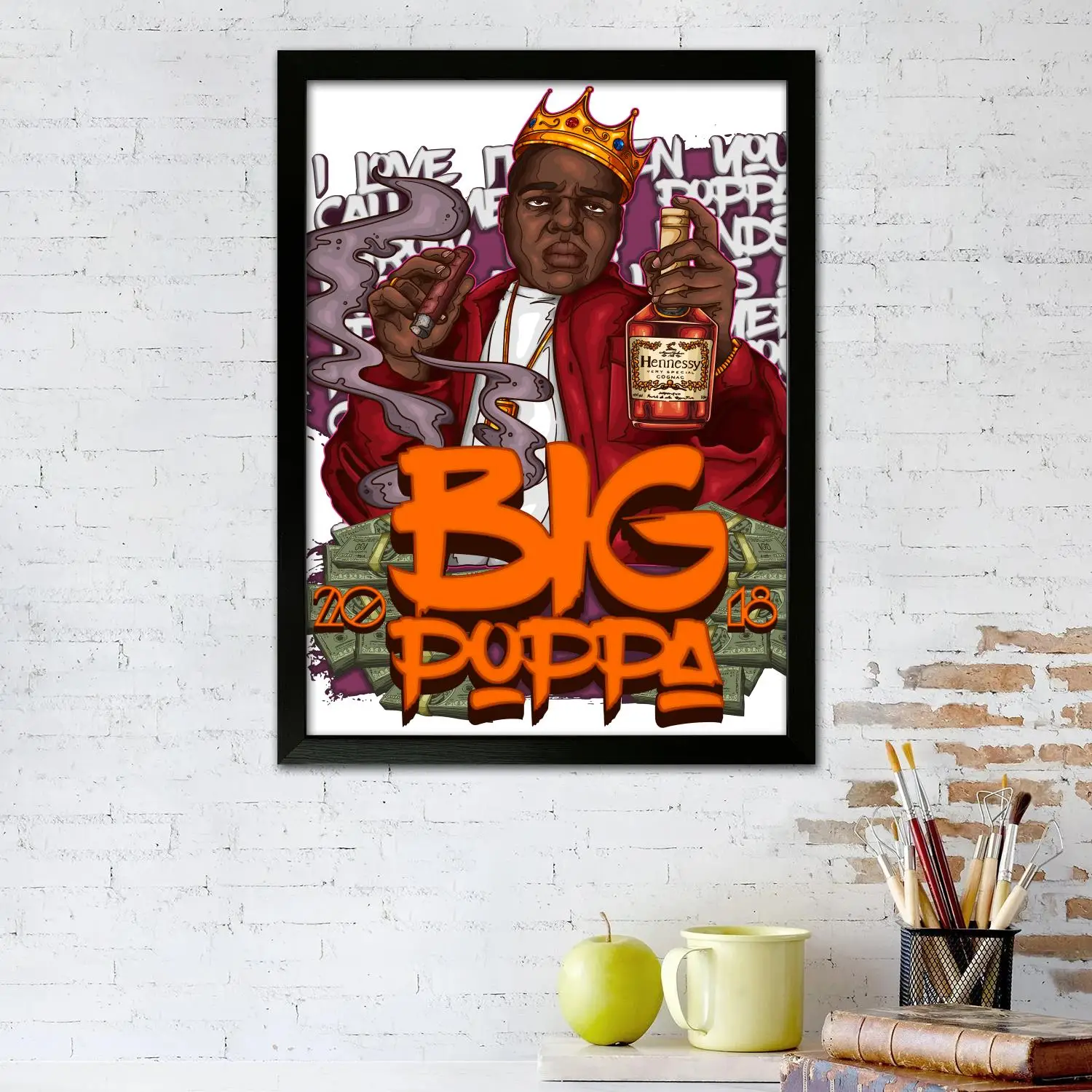 Biggie Notorious Big B.I.G Canvas Art Poster, Wall Art Picture Print, Modern Family Bedroom Decor Posters,Decorative painting