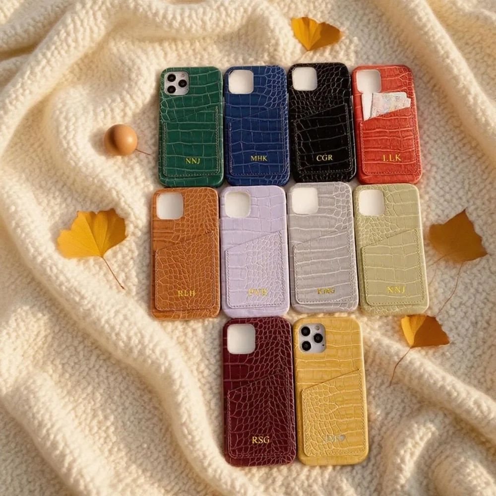 شخصية تقليد التمساح الملمس الذهب رسائل حافظة جلدية آيفون 16 15 14 13 12 11 برو ماكس XR زائد غطاء الهاتف الصلب