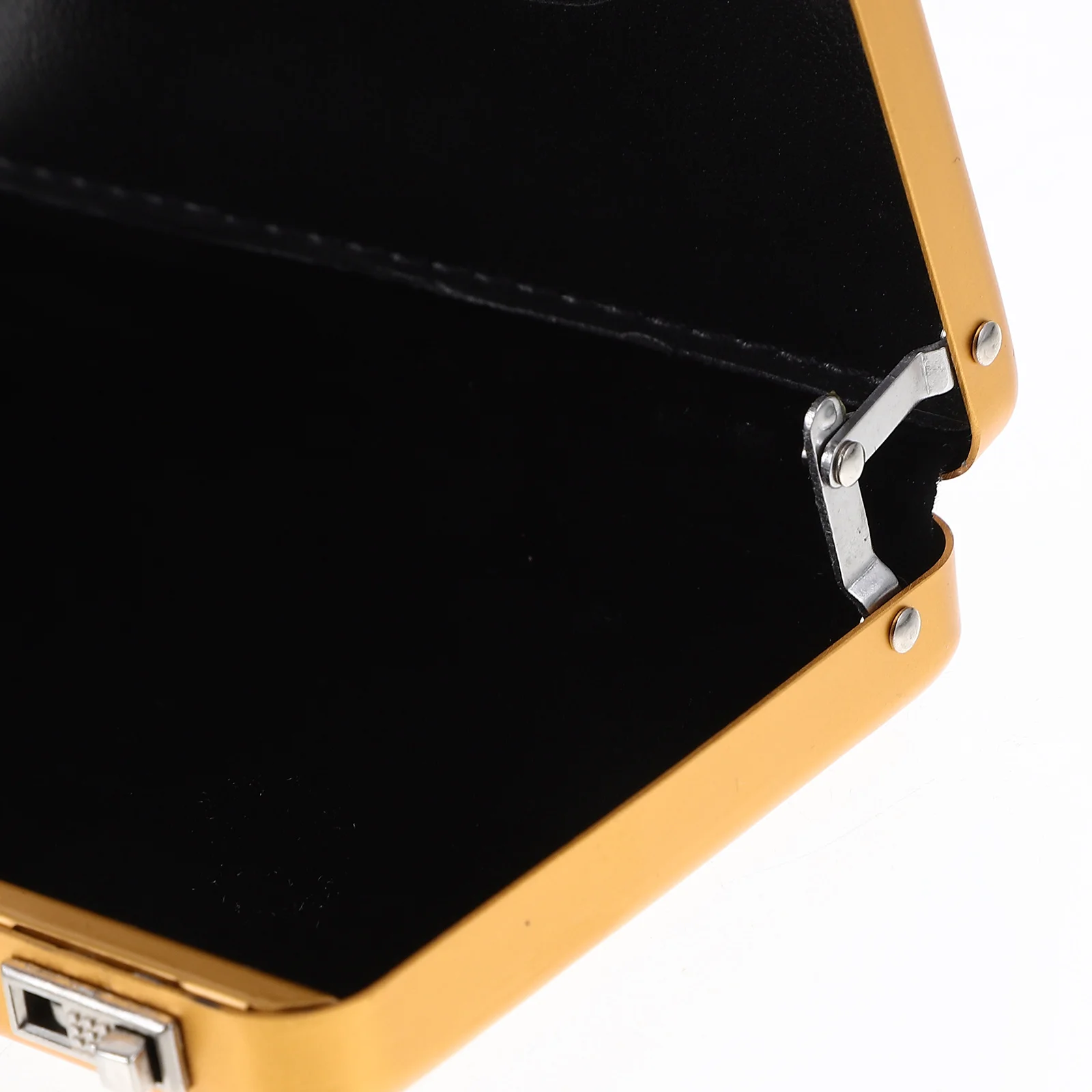 

Metal Business Card Holder Creative Briefcase Portable Container Gold Solid Structure Sturdy Design Large Capacity Practical Use