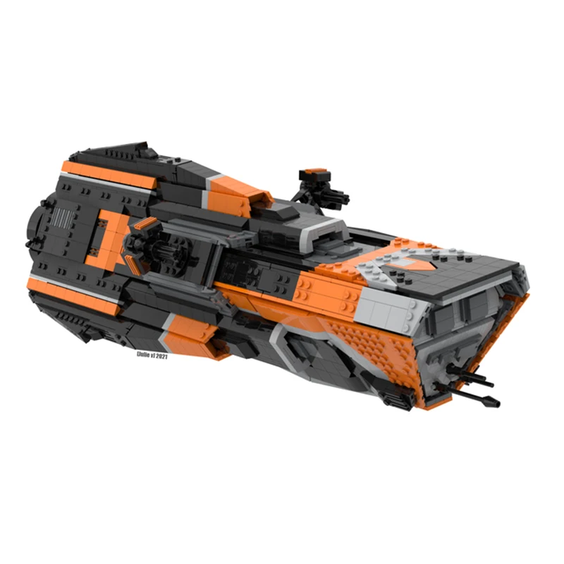 Space War Serie MOC-66577 Patrol Warship Baustein Partikel Technologie Montage DIY Modell Bildung Kind Puzzle Ziegel Spielzeug