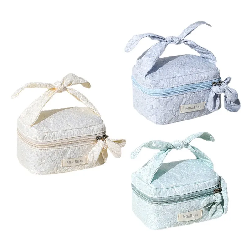 Ladies' Makeup Bag Korean Butterfly Strap Rural Style Sweet Handheld Portable Large Capacity Travel Multifunctional Storage Bag