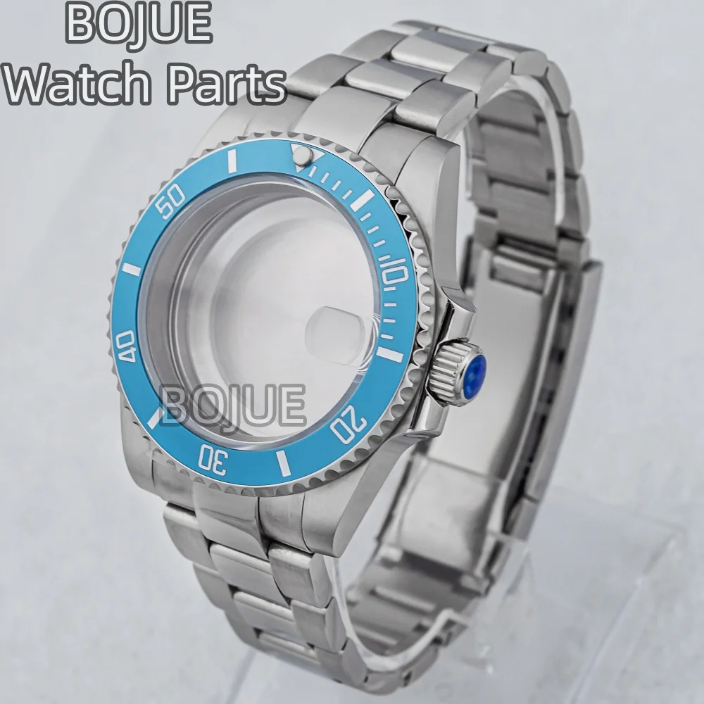 ل الغواصة 40 مللي متر NH35 ساعة حافظة الجليد الأزرق الحافة حاوية من الفولاذ المقاوم للصدأ صالح NH34 NH35 NH36 ETA2824 ساعة يد تعمل بالحركة اكسسوارات #3