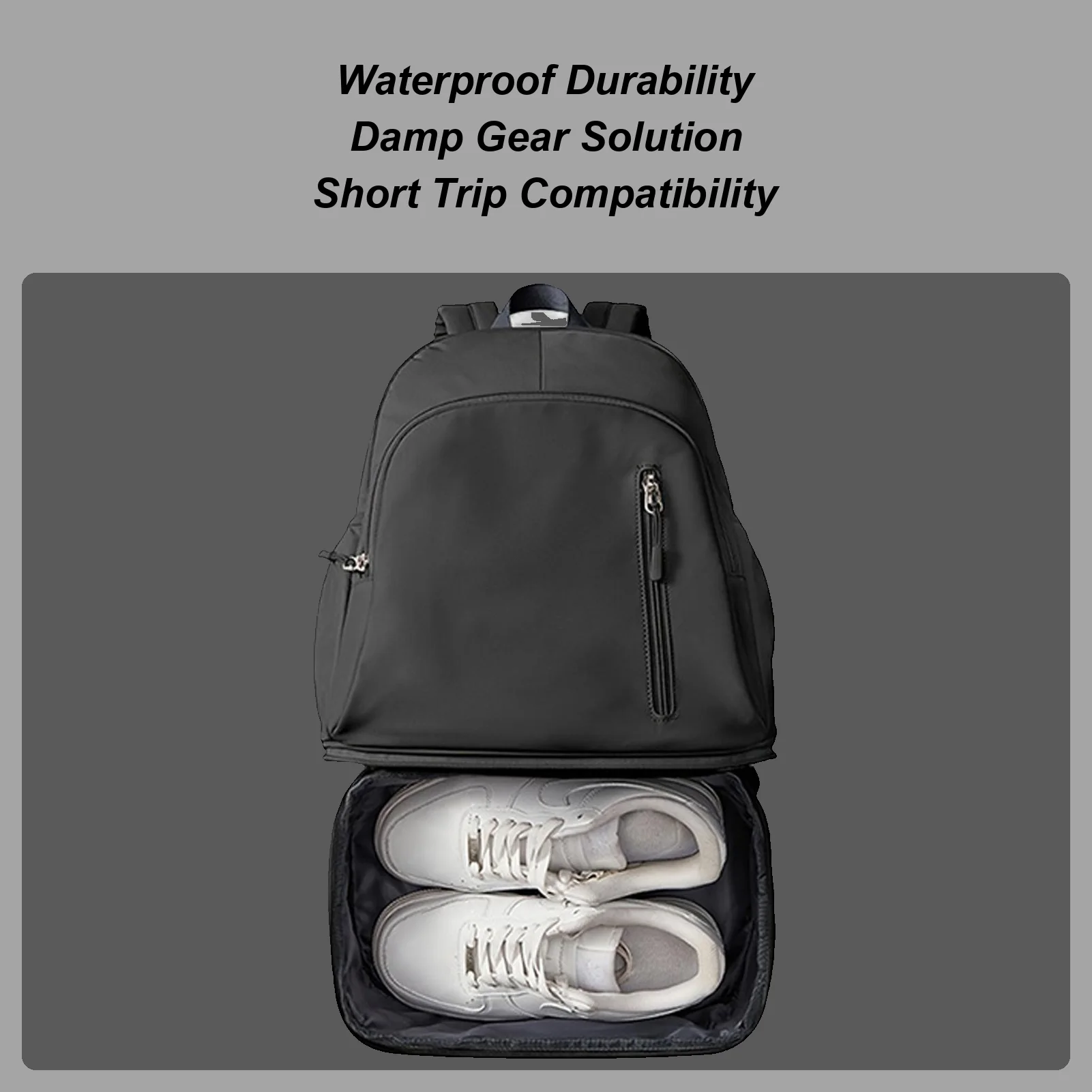 シューズコンパートメント付きバックパック-ドライウェット分離バックパック-ウェットポケット付き-スポーツバッグ-シューズコンパートメント付き-ワークアウト用