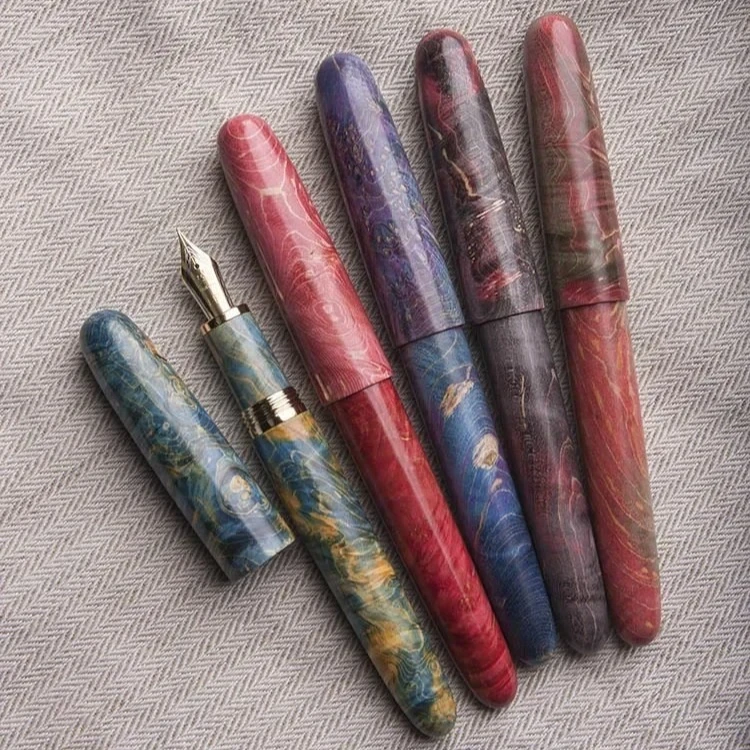 

Beautiful Pattern Stabilized Wood Fountain Pen Iraurita Nib Writing ink Pen School Office Supplies Writing Gift Manual Assembly