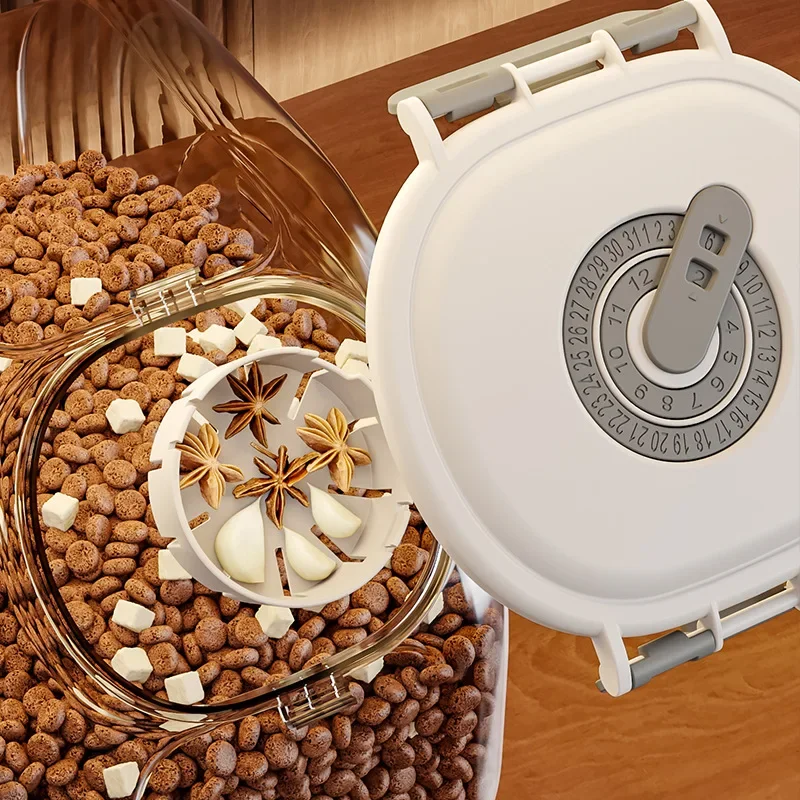 5/10 كجم سعة كبيرة حاوية تخزين طعام القطط الكلب محكم الغلق شفافة صندوق طعام القطط الجاف مع كوب مستلزمات الحيوانات الأليفة