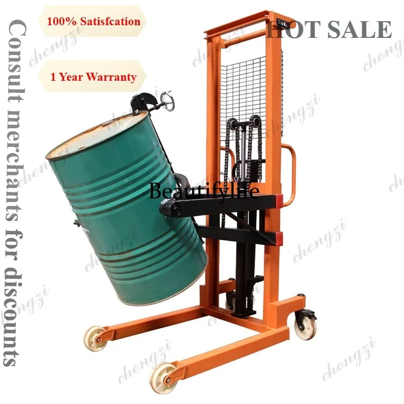 

M81 Manual Hydraulic Drum Lifter Tilting Pouring Cart Round Barrel Handling Truck For Factory Oil Barrel Cargo Transport Usage