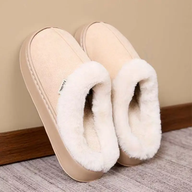 Women's Winter Slippers Non-Slip Indoor House Shoes, Plush Fleece Lined Warm Cotton Slippers with Soft Sole for Home Comfort