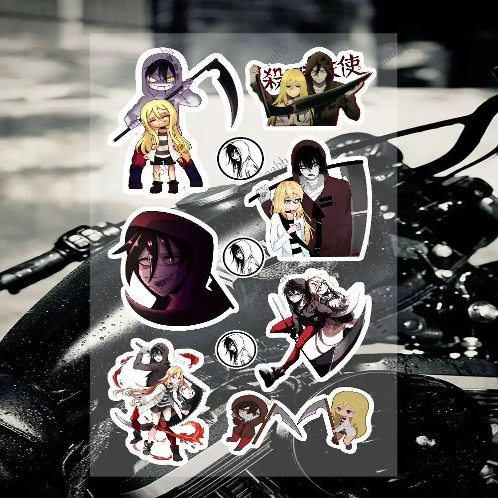 Angels Of Death Anime Custom Motorcycle Sticker Kit Reflective Decal Set For Helmet Tank Fairing Body Graphics