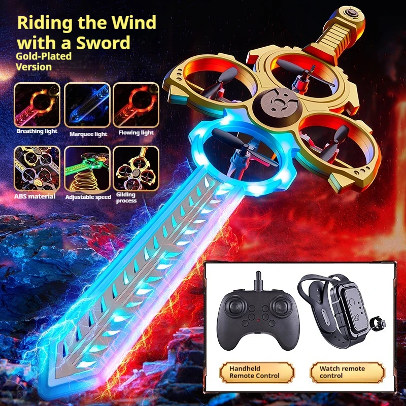 Remote Control Flying Sword Drone Gesture Control Multi - mode Lighting Stunt Aircraft One Key Lift Boy Christmas Toy Gift