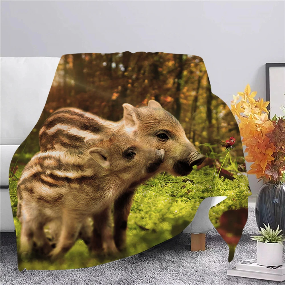 

CLOOCL Fashion Flannel Blankets Forest Lovely Boar Cubs 3D Printed Throw Blanket for Beds Adult Kids Portability Thin Quilts