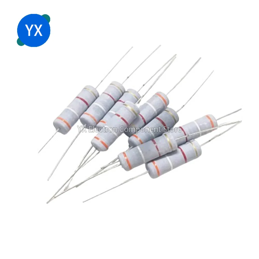 

50PCS 5W Carbon Film Resistors 5% Ring Power Resistor 0.1~10M 2 3.3 10R 22 36 47 68 100 220 330 470 1K 2.2K 10K 22K 4K7 100KOhm