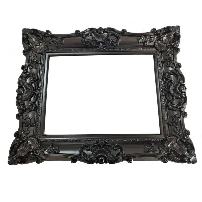 24inch Black And White ABS Plastic European Carved Style Wedding Wall Photo Painting Mirror Decoration Frame