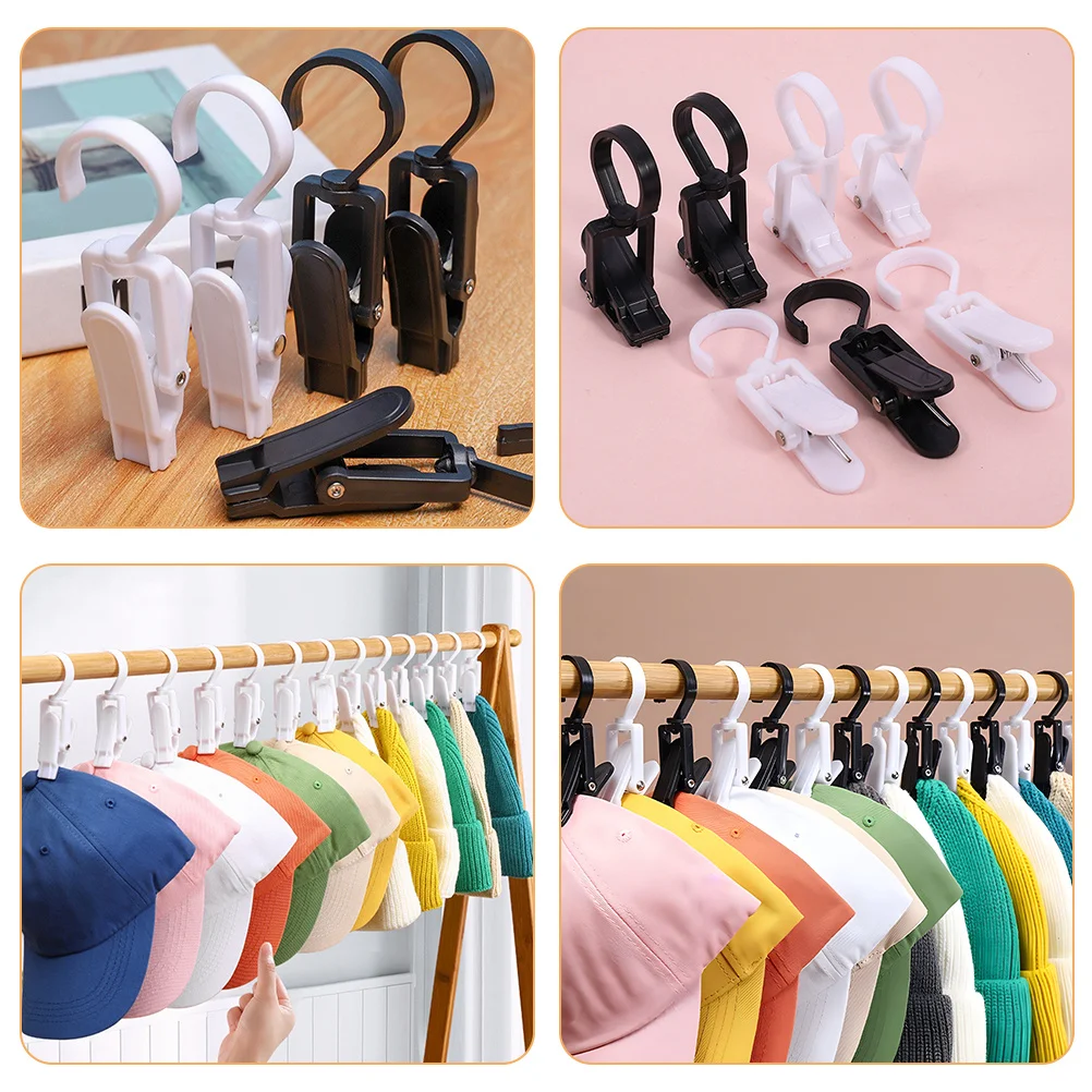 

20Pcs Multi-Functional Rotating Hooks PP Material Clothes Hat Clips Travel Home Laundry Hanger Laundry Hooks with Clips
