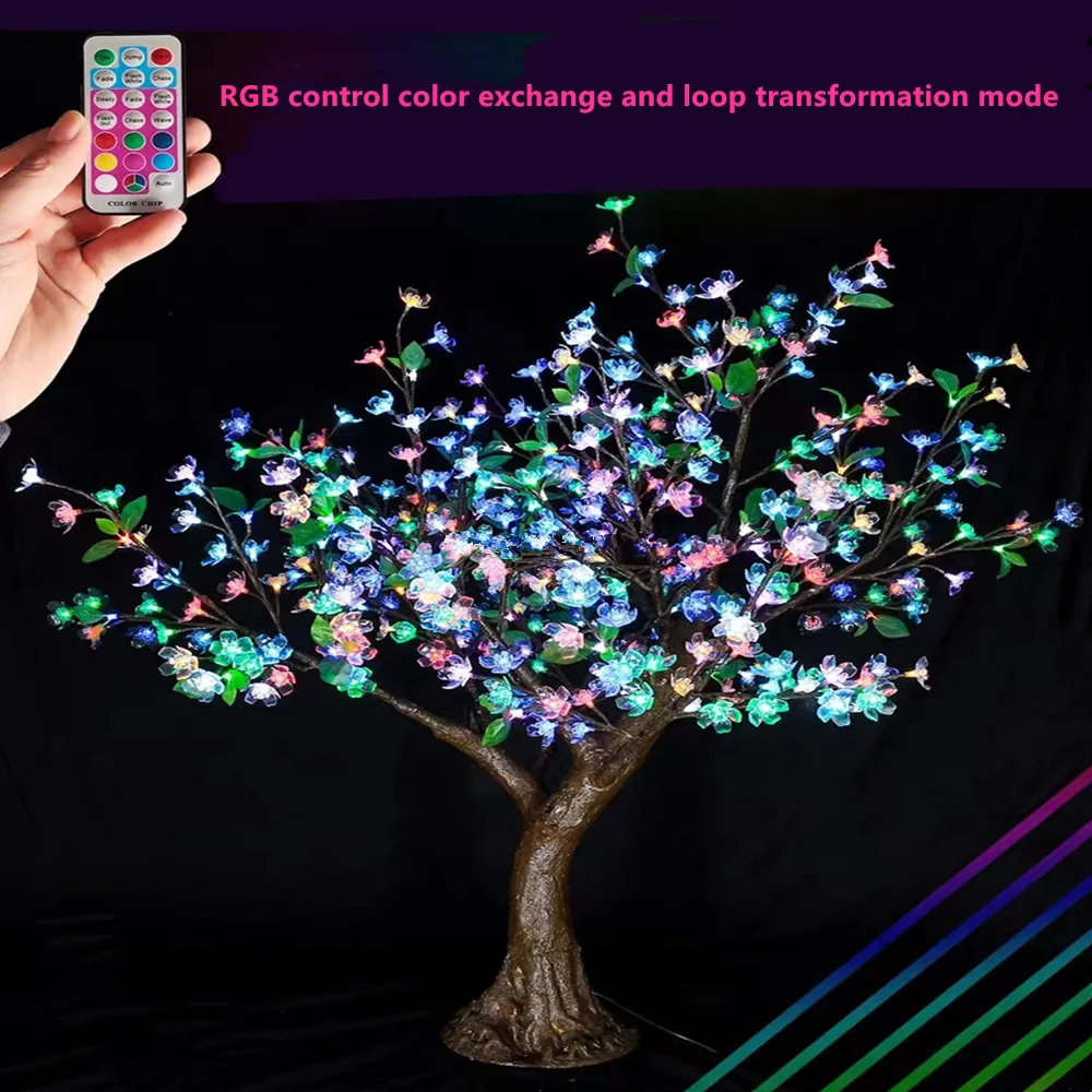 Beautiful LED Cherry Blossom Christmas Tree Lighting, Waterproof Garden Landscape Decoration Lamp, Wedding Party, P65