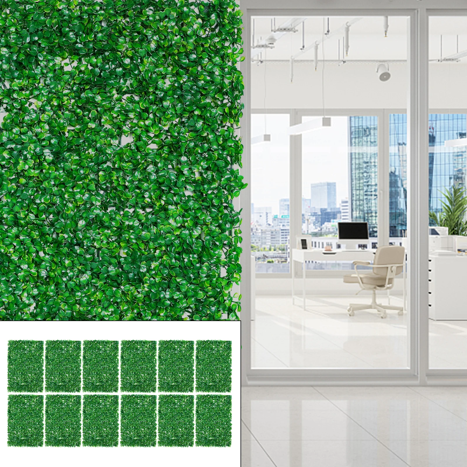 

Bymaocar, 12 шт., искусственный декор, самшитовый настенный коврик для живой изгороди, пригодные для вторичной переработки растений, уличный забор для травы, праздничные и праздничные принадлежности