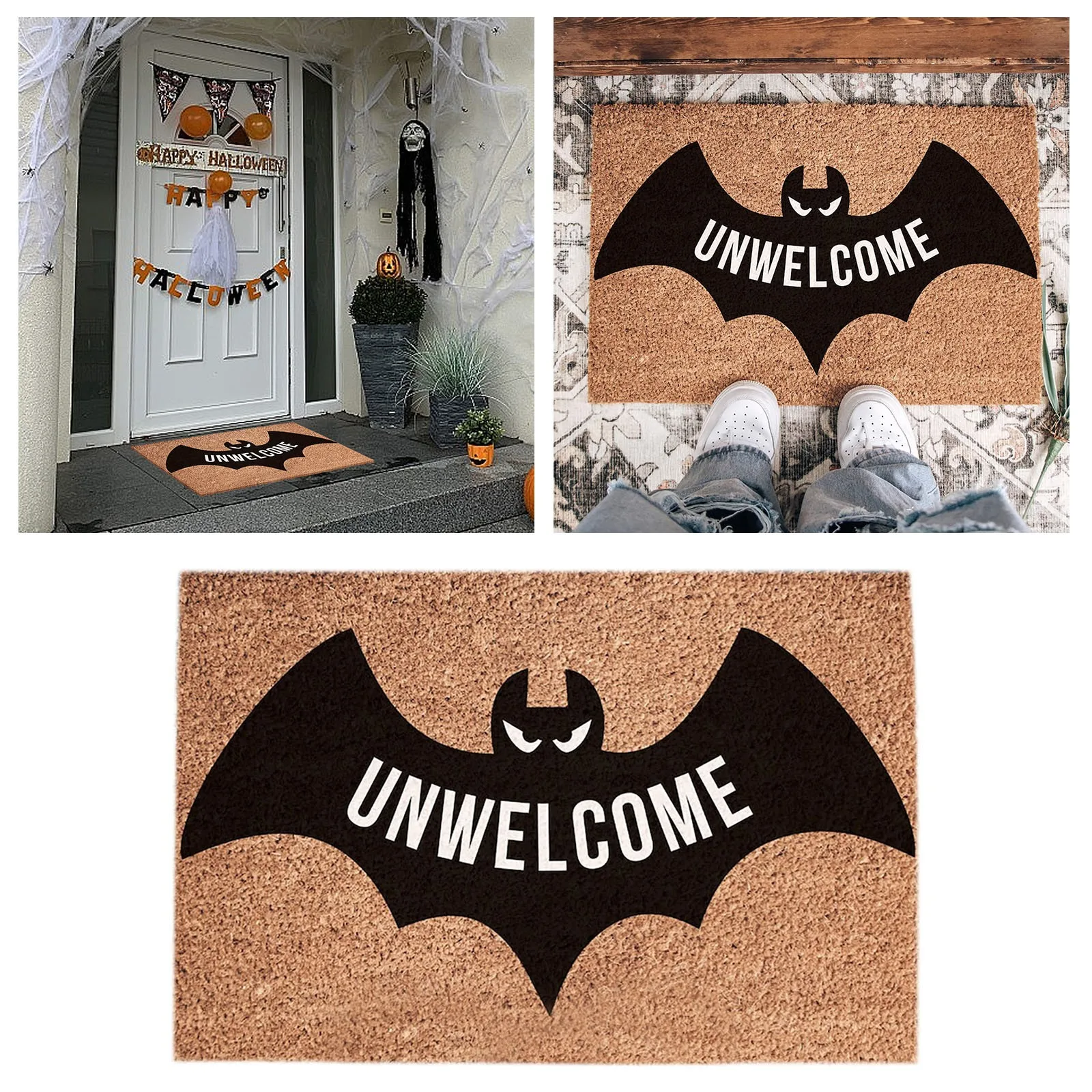 

Unwelcome Bat Halloween Door Mat Halloween Home Decor Crystal Velvet Door Mat Halloween Decor At Home Bat Soft Area Rug 6x9
