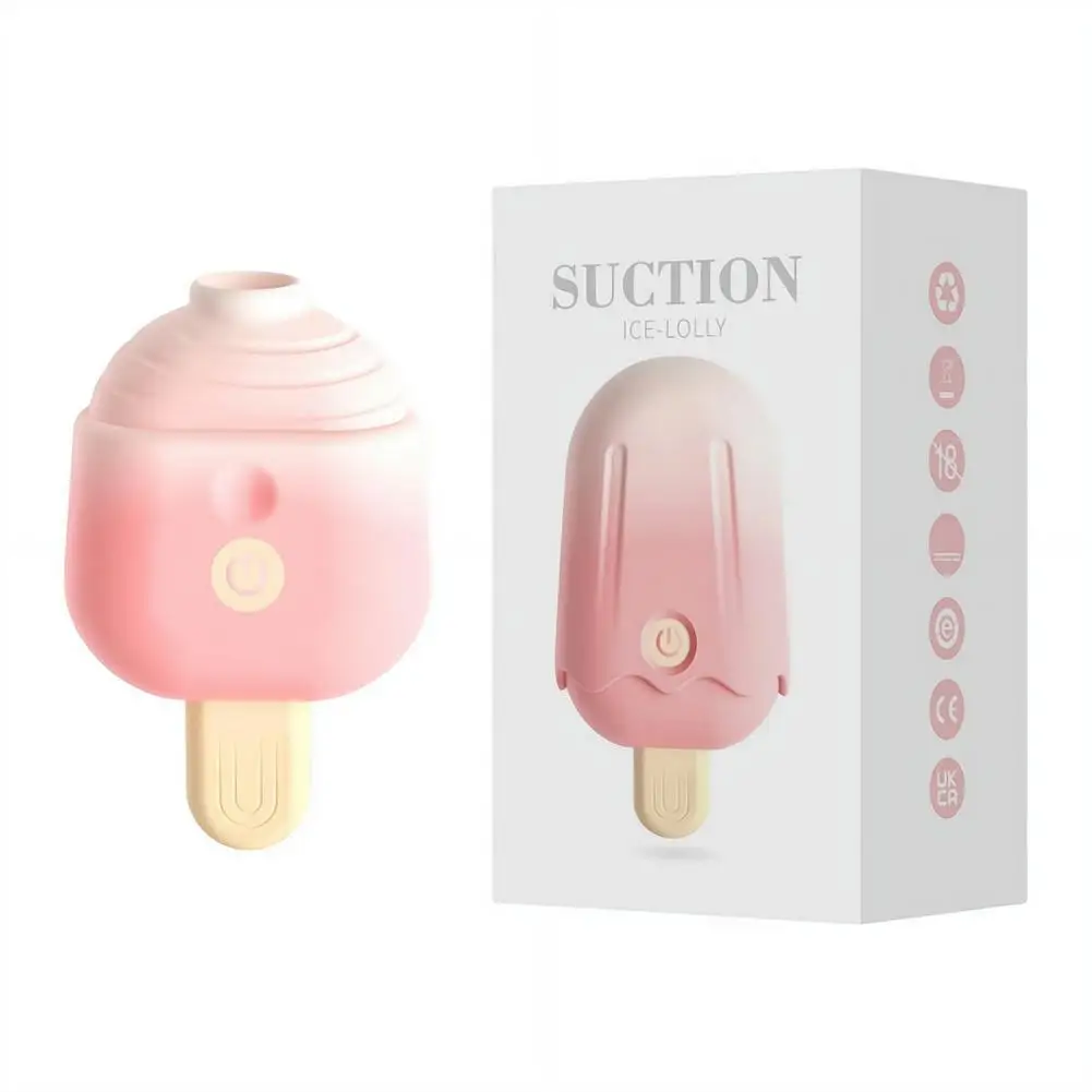 Cute Mini Ice Cream Vibrator Soft Silicone Clitoral Sucking Stimulation Multi Speed Massage For Women Discreet Adult Toys