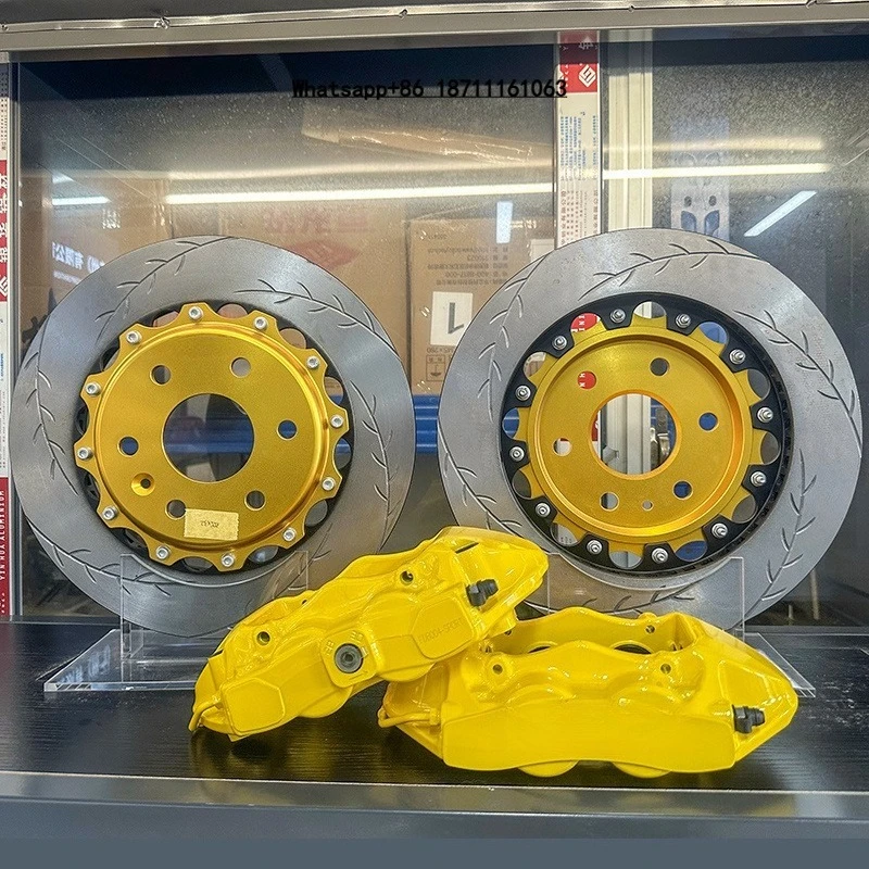 Kit de Caliper de 4 Pistones Amarillo para Auto, con Accesorios, Compatible con Renault Megane 3 RS 4, Modelo Y y Gx460, Rueda Trasera