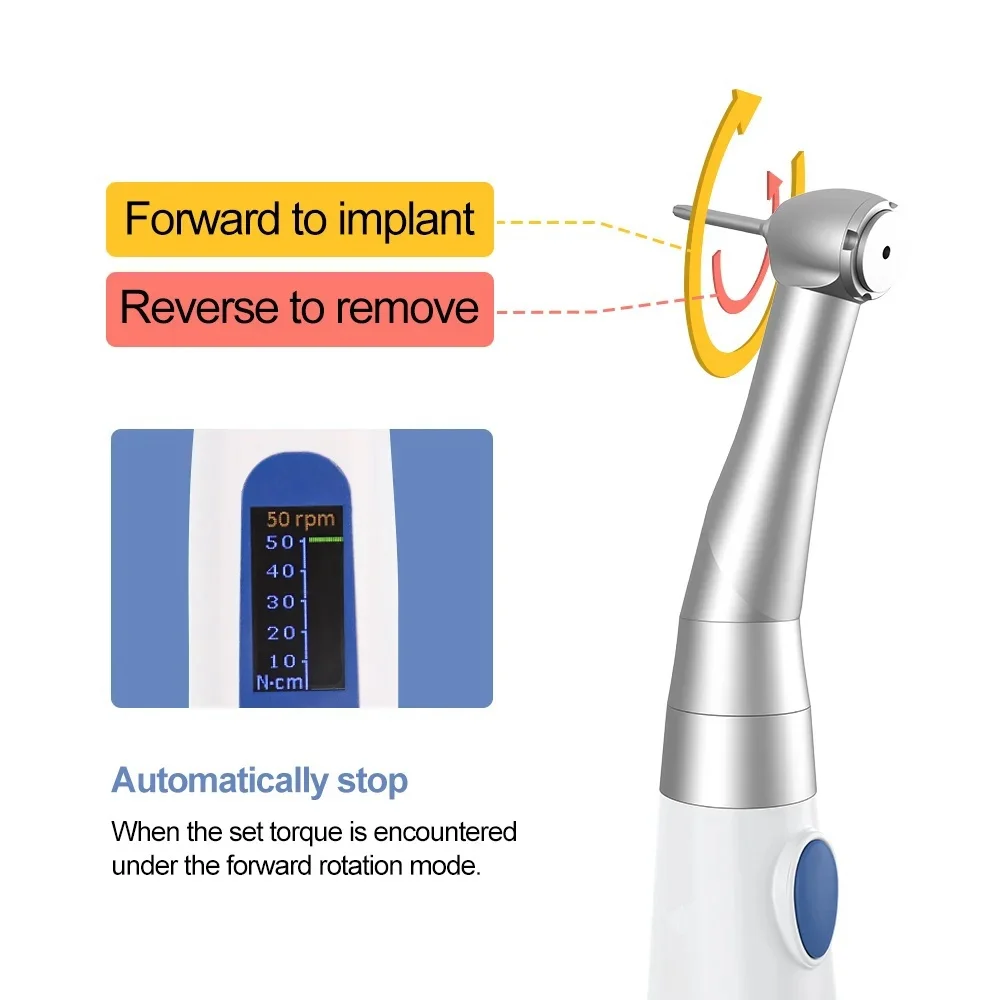 Klucz dynamometryczny do implantu zestaw śrubokrętów implantu dentystycznego ulepszony do 55N elektrycznego klucza dynamometrycznego do implantu