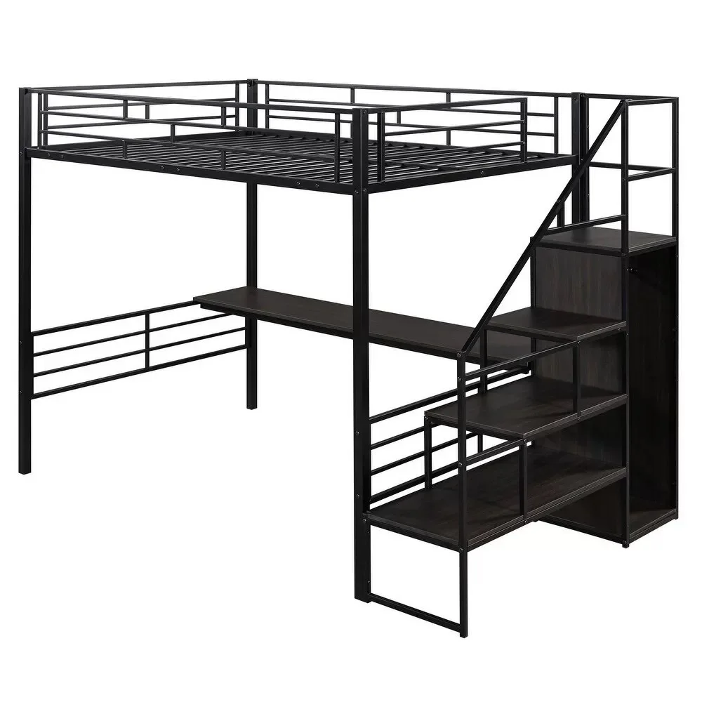 

New single upper level duplex second floor bed space saving bed lower table split level high and low ladder loft bed