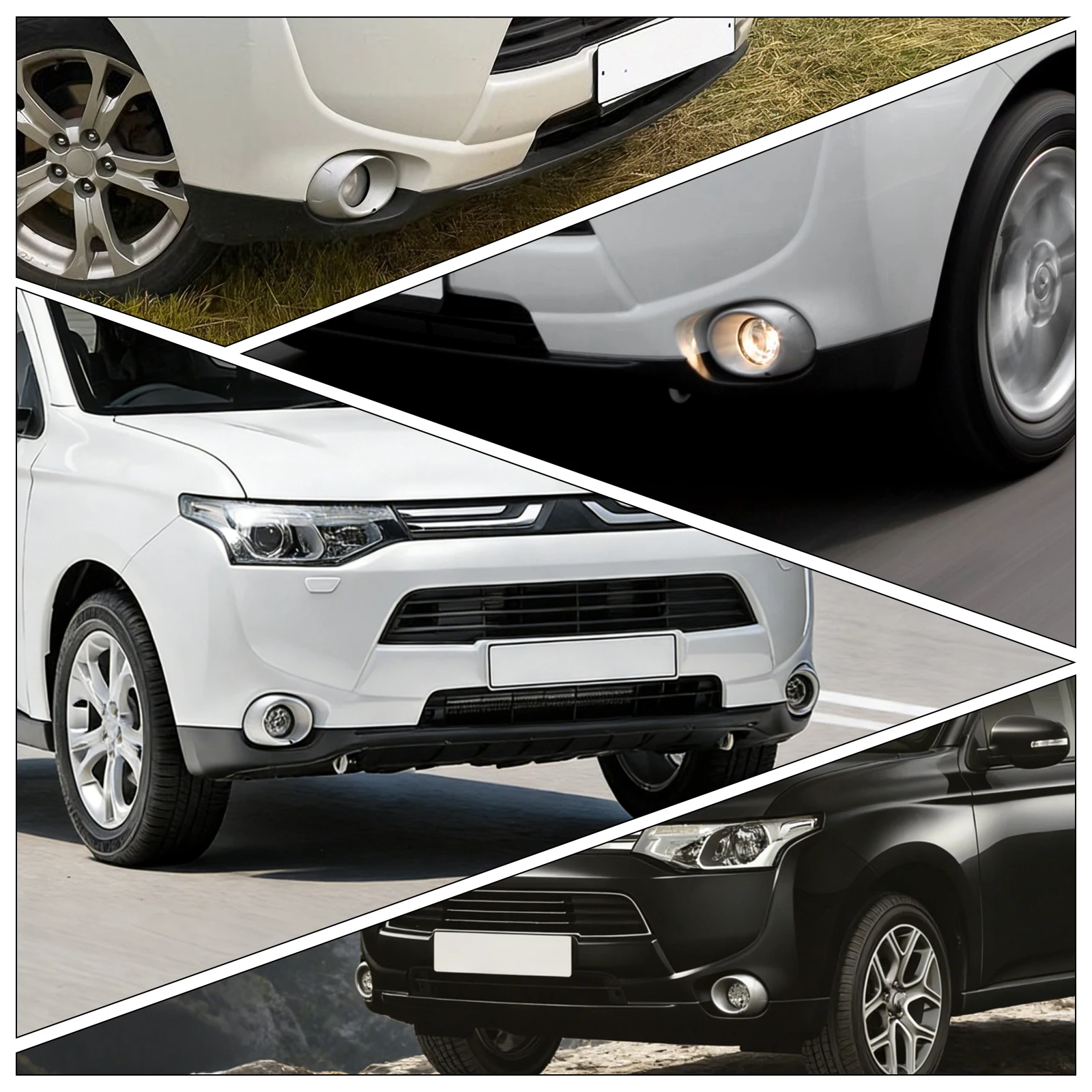 2 Stück Front stoßstange Nebels chein werfer Lampe Abdeckung Rahmen Lünette links und rechts für Mitsubishi Outlander d571 d572 – Detail 11