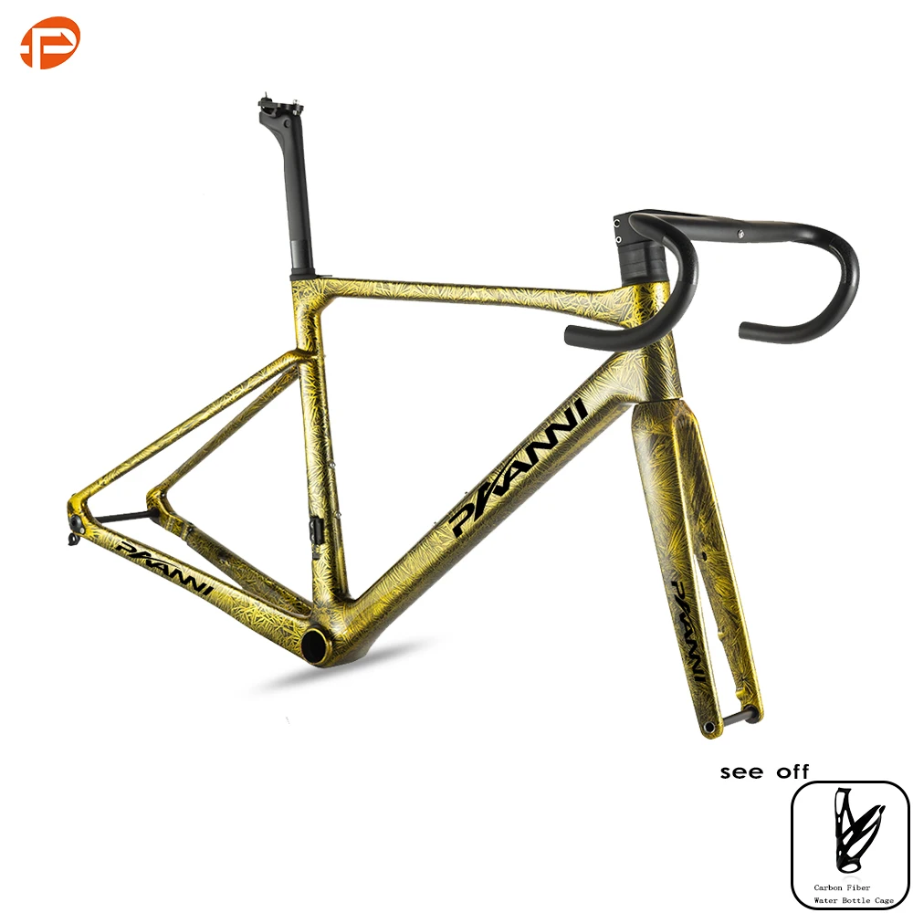 

Road bike carbon fiber frame 47/49/51/54/56cm T47 disc brake ultra light with handlebar seat tube bicycle kit frame