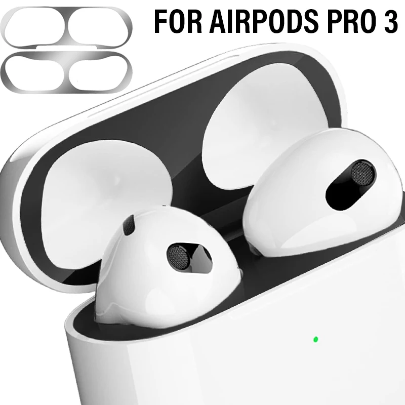 For Airpods Pro 3 Metal Dust-proof Sticker Ultra-Thin Film for Apple AirPods Pro3 Dust Guard Headphone Charging Box Accessories