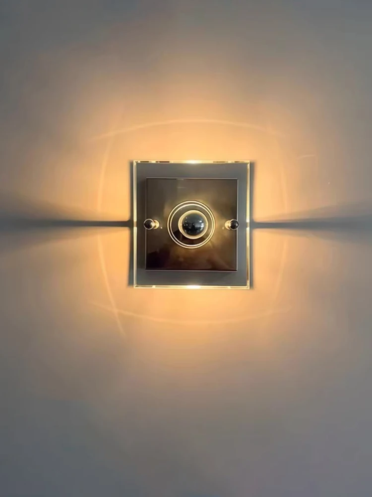 

Bauhaus Geometric Glass Wall Light Bedroom beside wall lamp Retro Art Living Room Corridor Cafe indoor Decor Atmosphere light
