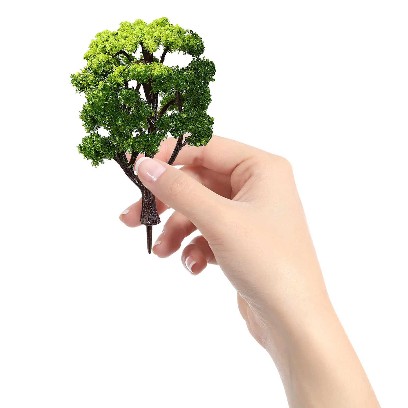 

12Pcs Green Artificial Trees 1:50 -16Cm Plastic Sand Table Landscape Decor for Room Desk Office Home Garden Setup