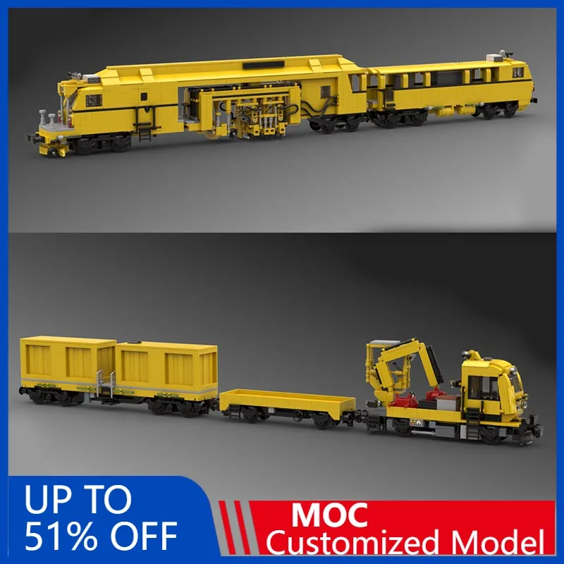 

Hot City Railway Maintenance Track Tamping Machine Engineering Train MOC DIY Building Blocks Assembly Model Creative Bricks Toys