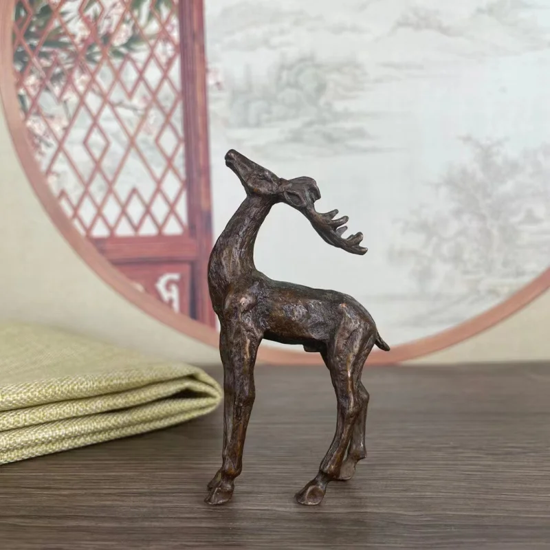 A with you, auspicious plum blossom, fortune deer, home ceremony tea art ornament, desktop piece