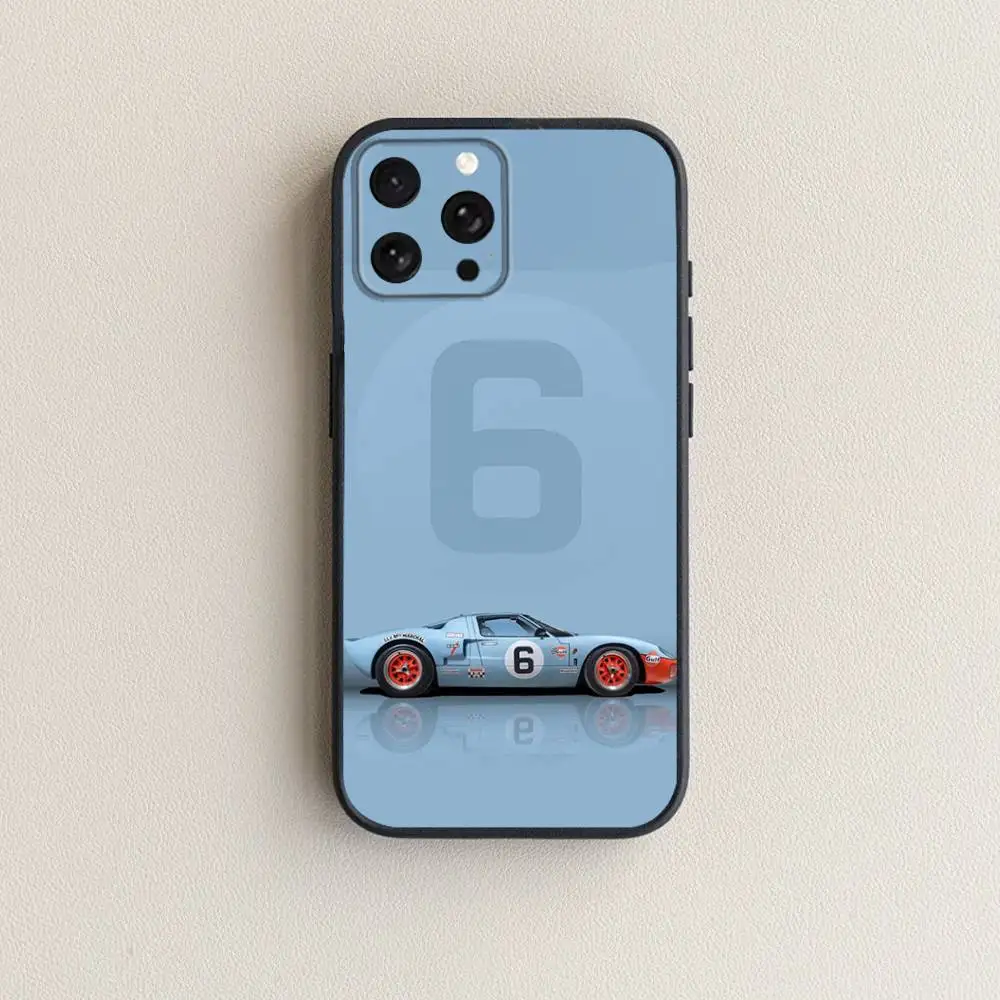 حافظة هاتف S-Star Gulf R-Racing C-Car لهاتف iPhone 16,15,14,13,12,11 Plus,Pro Max,XS,X,XR,SE,Mini,8,7,غطاء أسود من السيليكون الناعم #6