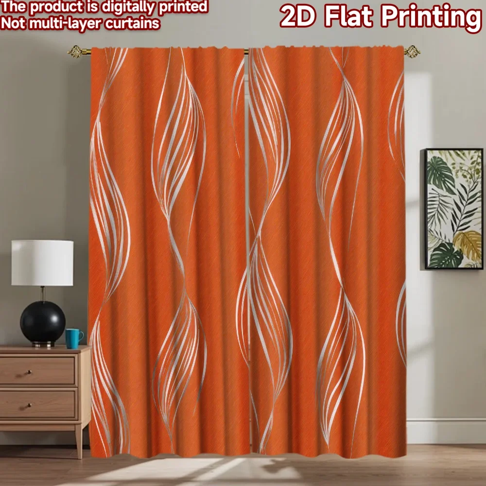 

1pc 2D flat Photography Backdrop Tapestry Curved Silver Lines on Orange 100% Polyester Holiday Decorations Use for The perfect