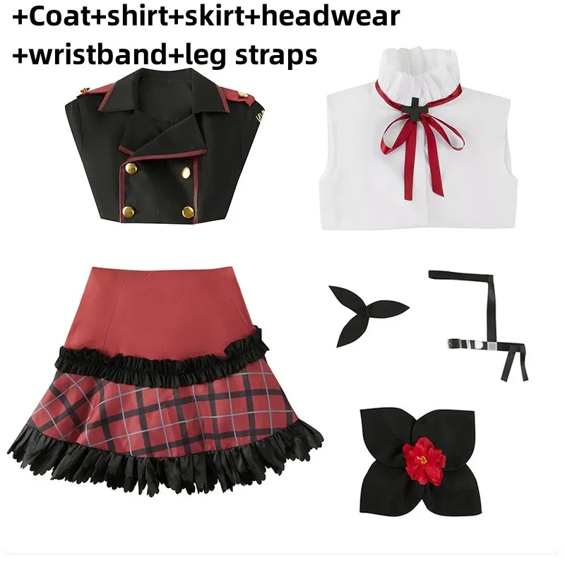 Gioco Blu Archivio Asagi Mutsuki Costume Cosplay Parrucca Rosso JK Uniforme Gonna Cappotto Donna Sexy Kawaii Halloween Festa di Compleanno Vestito