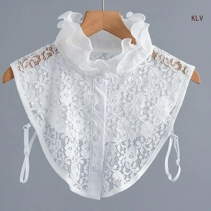 French Earring Lace False Collar Vintage Blouse Top Collar Elegant Fake Collar Neckwrap Universal Party Suit Accessories