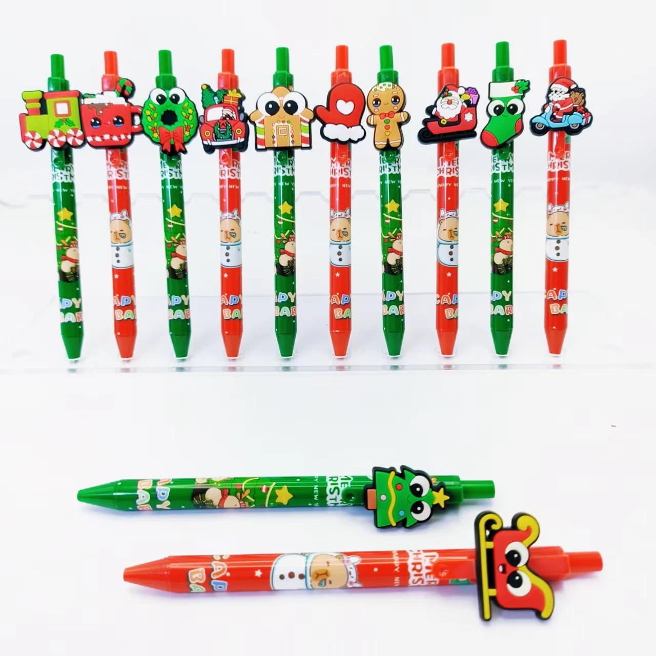 

7/15 шт., креативные милые рождественские элементы, шариковая ручка, праздничный подарок, канцелярские принадлежности, офисная масштабируемая шариковая ручка