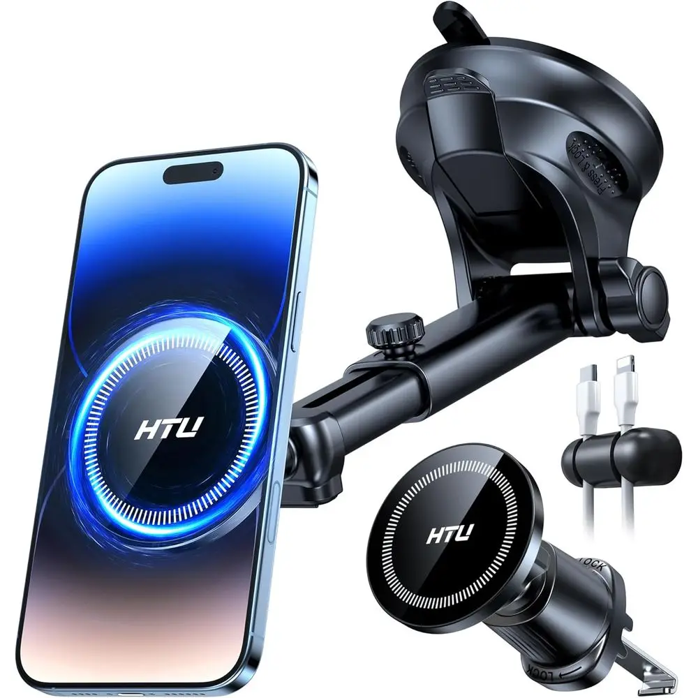 

Магнитный держатель для телефона на приборную панель или вентиляционное отверстие, крепление для грузовика, для iPhone 17 Pro Max 16 15 14 13 12, черный