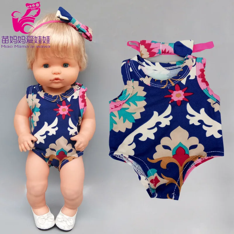 38cm Nenuco Ropa y su Hermanita baby doll clothes rompers with headband swimsuit