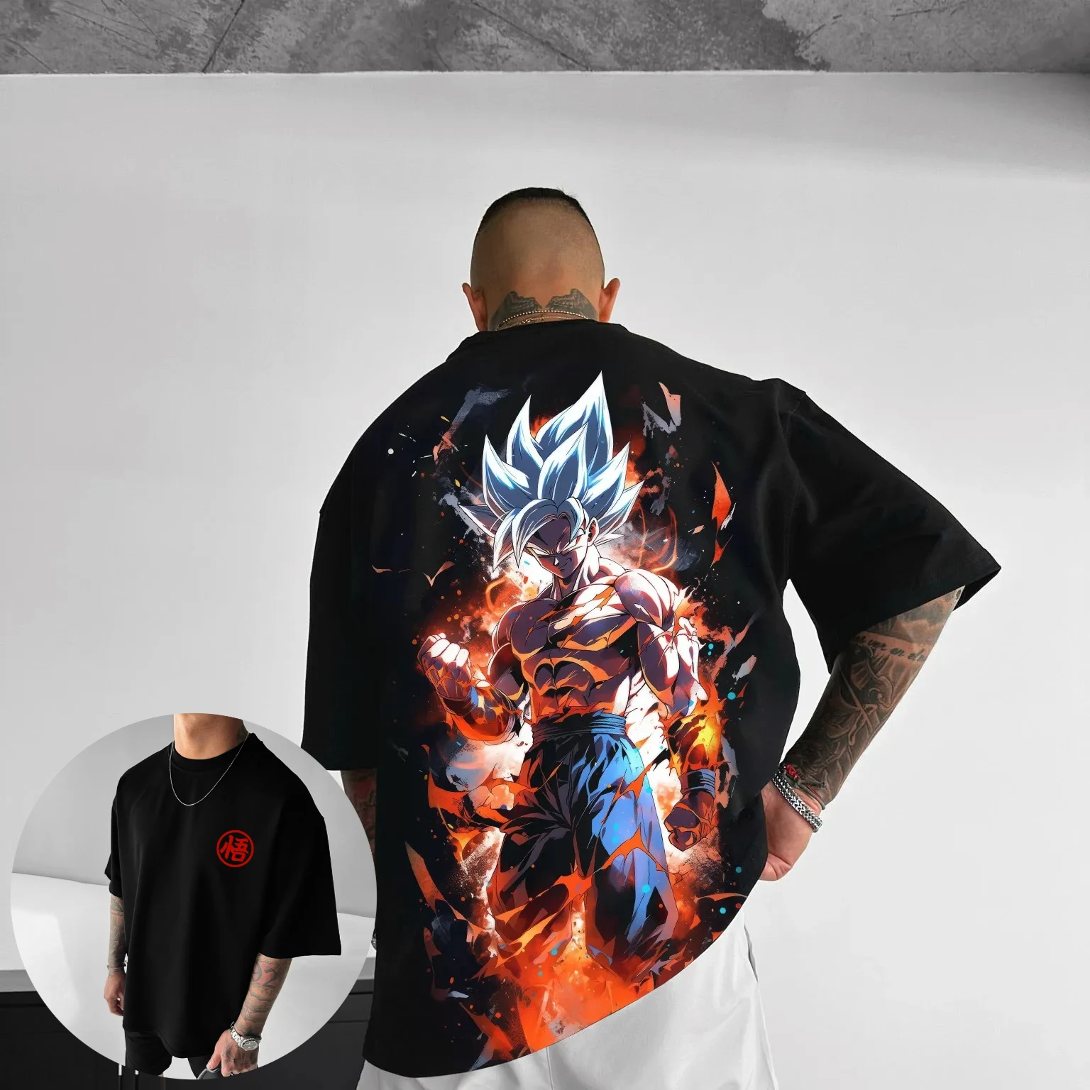 لعبة دراغون بول أنيمي الإبداعية اللون تي شيرت مطبوع 2025 الرجال الخريف/الشتاء جديد عادية الهيب هوب فضفاض الوالدين الطفل قصيرة الأكمام