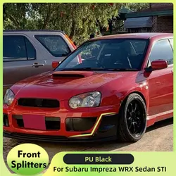 Front Bumper Splitters Side Chin Lips Spoiler for Subaru Impreza WRX Sedan STI 2004 2005 2PCS/Set PU Black Car Styling