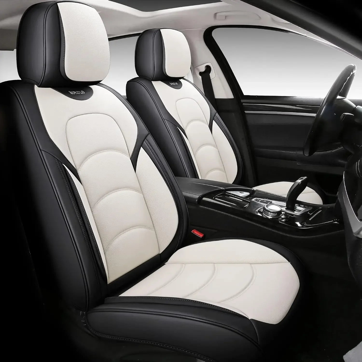 Full Coverage Car Seat Covers Universal Fit for Cars SUVs Pick-up Trucks with Waterproof Leatherette in Automotive Vehicle