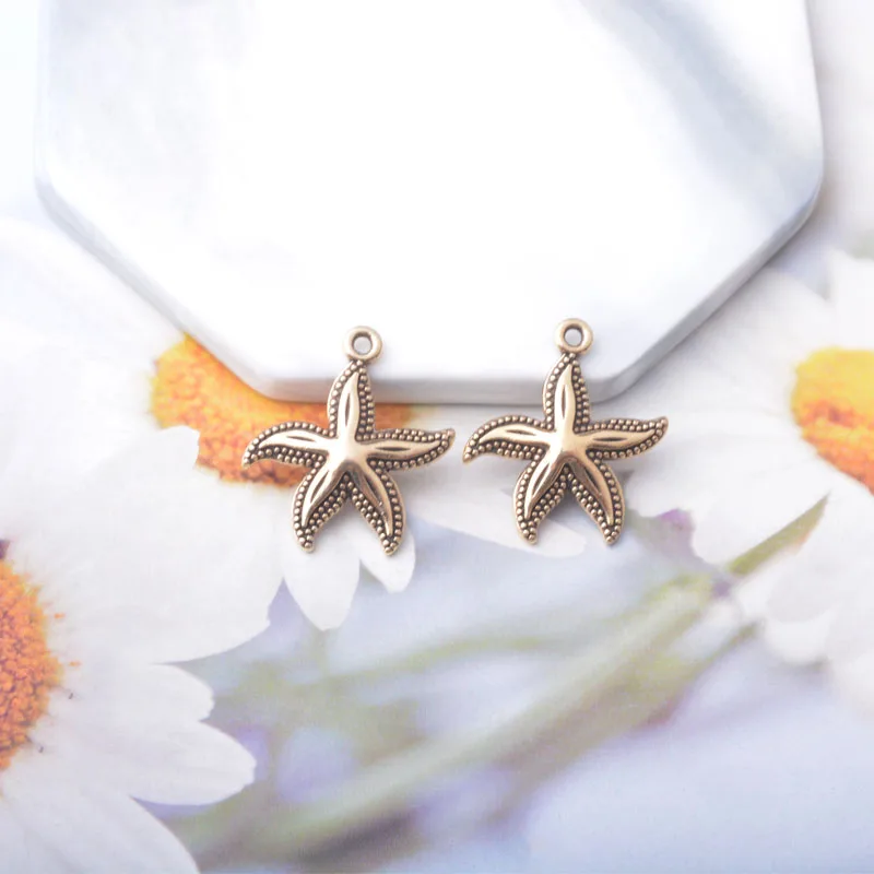 10 Stück/Set Ethnische Zinklegierung Baum des Lebens Anhänger Schmuckzubehör Boho Rose Seestern Anhänger DIY Damenohrringe – Detail 14