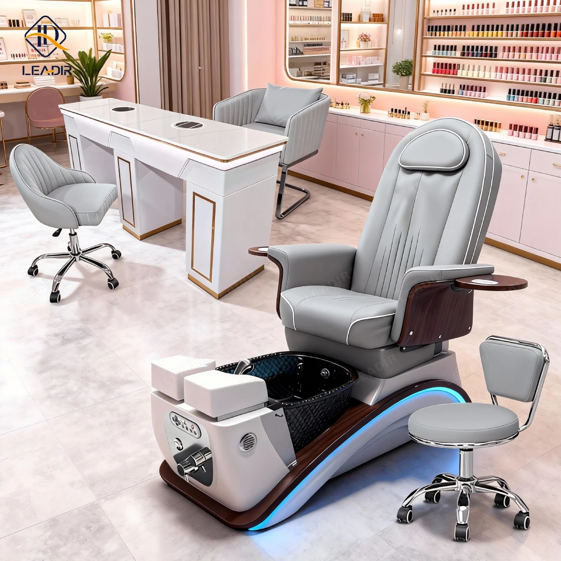 

Modern Salon Foot Care Furniture Space Saving Electric Ergonomic Salon Equipment Foot Spa Massage Pedicure Chair