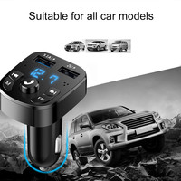 Dual USB Car Charger Bluetooth 5.0 FM Transmitter Handsfree Call MP3 Player Car Audio Multifunction Fast Charger Car Accessories