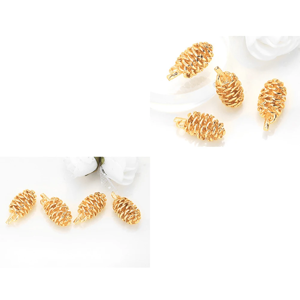 

6pcs Metal Pendants DIY Jewelry Accessories Pine Cone Shaped Necklace Earrings Hanging Premium Quality Durability Creative