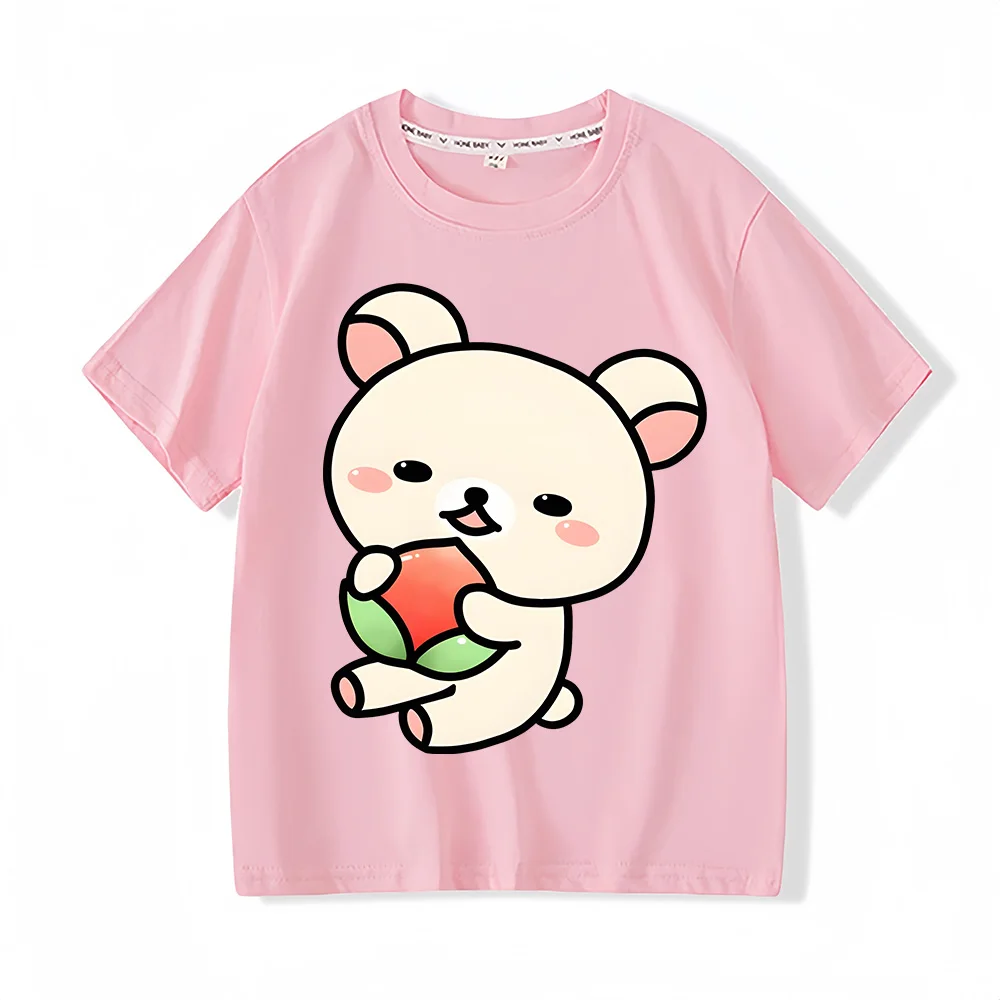 

Cute Bear Rilakkuma Print T-shirt Casual Short Sleeve Cotton Tee-shirt High Quality Boys and Girls Tshirts Children Clothes Tops