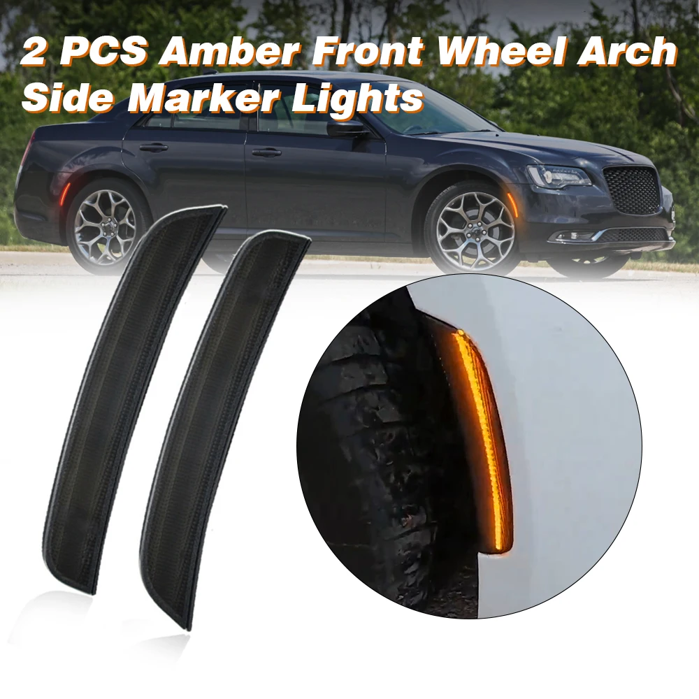 2pcs Front Rear Side Marker Light For Chrysler 300 2015 2016 2017 2018 2019 2020 2021 68214402AD 68214403AD